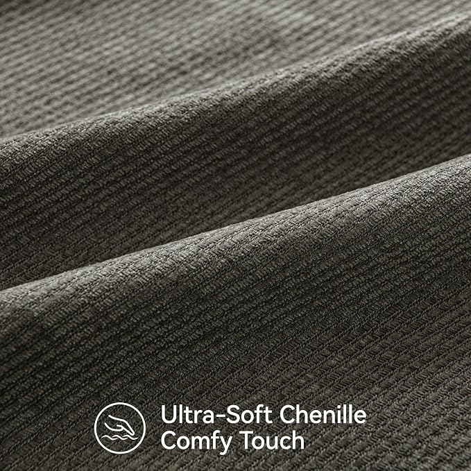 a moment Pack of 2 Decorative Chenille Throw Pillow Covers with Twill Cushion Covers for Sofa Living Room Couch Bed 24x24 Inch Dark Gray