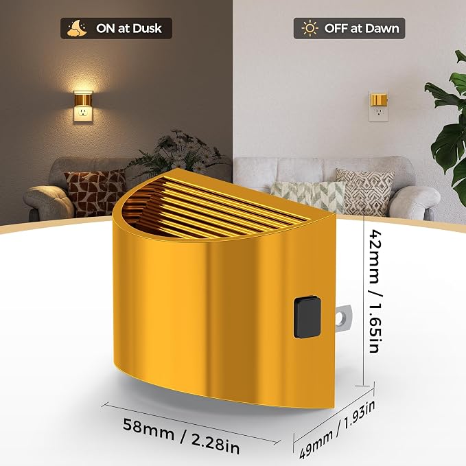 Night Light, Night Lights Plug into Wall, Adjustable, 3000K | 3 Level Brightness Adjustable Night Light, Dusk to Dawn Sensor, Nightlights for Adults, Bedroom, Bathroom, Hallway, 4 packs