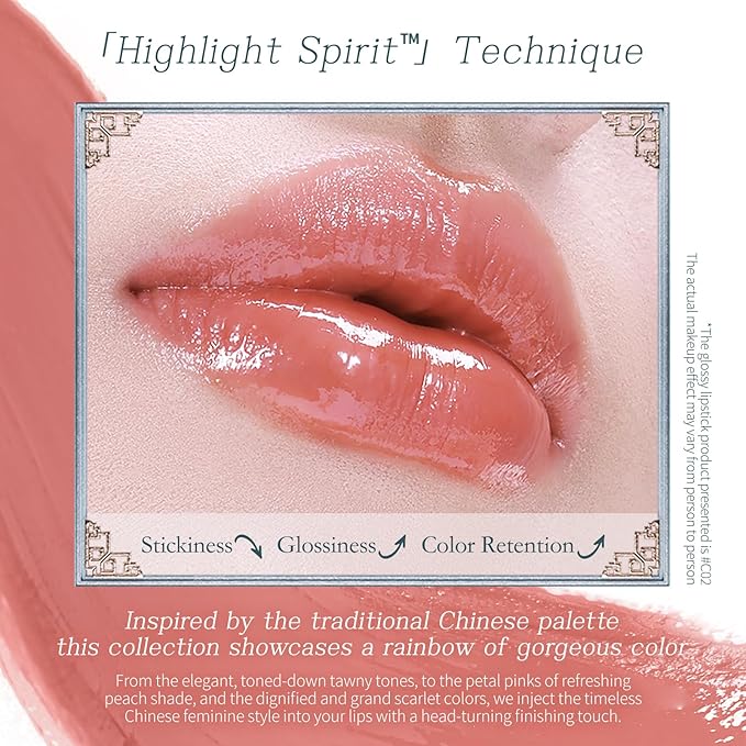 Flower Knows Butterfly Cloud Collar Glossy Lipstick,Hydrating Solid Lip Gloss,Moisturizing Pink Tinted Lip Balm,Long Lasting Lip Gloss in Balm for Girls&Women,Vegan & Cruelty-Free(C06 Cardamom)