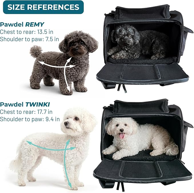 Airline-Approved Pet Carrier with Expandable Pop-Up Mesh Window, Waterproof Bottom & Plush Washable Pad (Black)