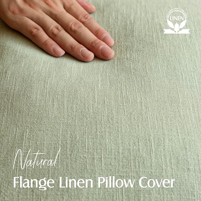 Foindtower Pack of 2, Decorative Linen Solid Throw Pillow Covers Accent Lumbar Cushion Case Boho Farmhouse Pillowcase for Chair Couch Sofa Bedroom Living Room Home Decor 12x20 Inch Light Sage Green