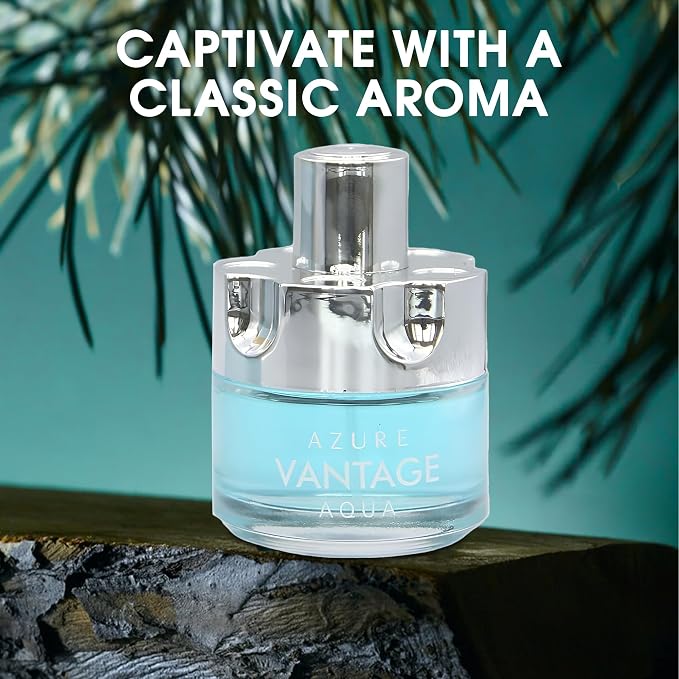 A CENTER Men's Cologne Gift Set 4 Pack Azure Vantage Series - 3.4 Fl Oz Each | Vanilla Cedarwood LavenderLeather & Amber Floral Fragrance | Luxury Eau de Toilette