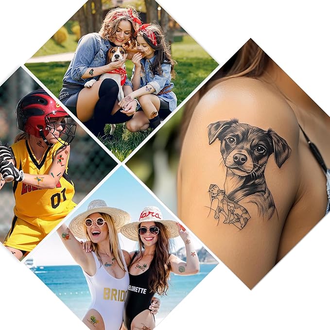 Printable Temporary Tattoo Paper for INKJET Printer, Custom Tattoo Sticker 8.5"X11", DIY Personalized Long-lasting Clear Transfer Paper for Kids, Family, Women, Halloween, Birthday, Parties, Christmas