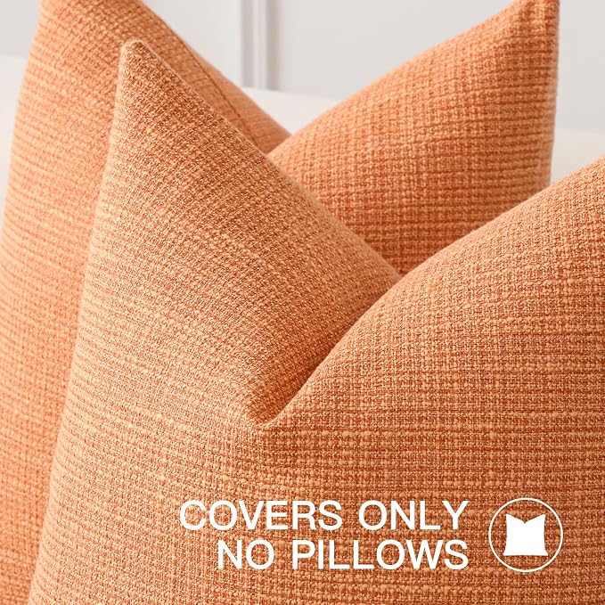 OTOSTAR Linen Throw Pillow Cover Set of 1 Decorative Lumbar Pillowcases Cushion Covers 16x24 Inch for Home Decor Sofa Bedroom Car 40 x 60CM Coral