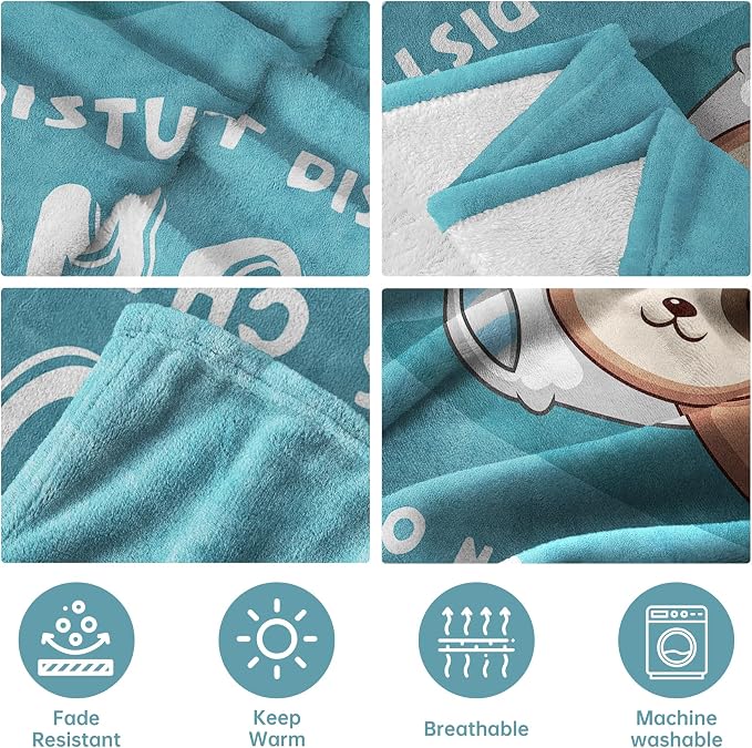 Leebbsin Funny Gifts for Mom, Birthday Gifts for Mom from Daughter Son | Mom is Charging Sloth Blanket, 60" x 50", Cyan, Mom Gift for Christmas Mothers Day, Soft Sloth Throws Blanket for Mother