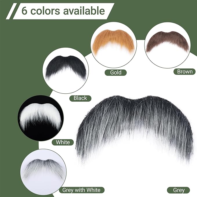 Self Adhesive Fake Mustache False Facial Hair Stick On Cosplay Mustache Halloween Party