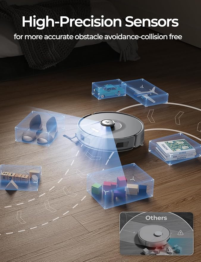 Robot Vacuum 20,000Pa Robot Vacuum Mop,120Day Self Emptying Vacuum Robot,Lidar Navigation,2.4G 5G WiFi APP Aspirateur Robot,Self-Charging Robot Vacuums for Floor,Pet,Carpet R11Gray