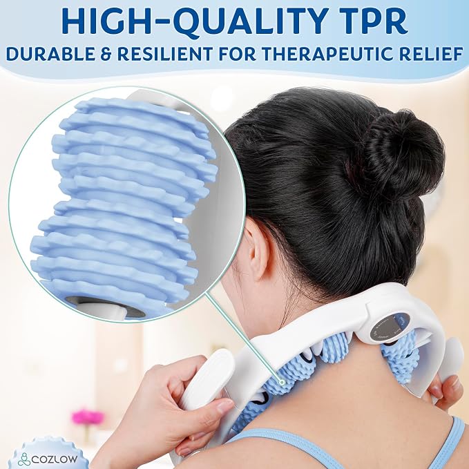 COZLOW Cellulite Massage Roller - Blue - Anti-Cellulite Massager with Detachable Roller Handles for Thighs, Legs & Buttocks - Fascia Massage Tool for Lymphatic Drainage & Deep Tissue Therapy