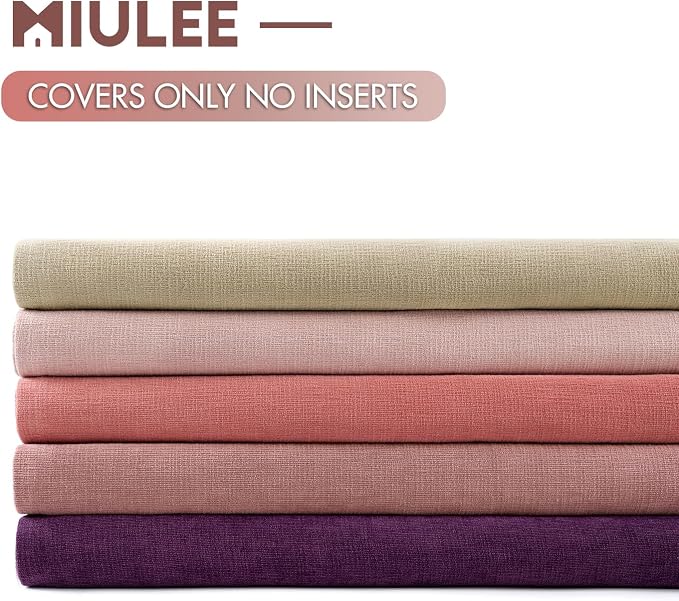 MIULEE Blush Pink Chenille Couch Throw Pillow Covers, 18x18 | Set of 2, Valentine Cute Romantic Decor, Soft Modern Style, Decorative Pillowcases for Sofa Living Room Bed