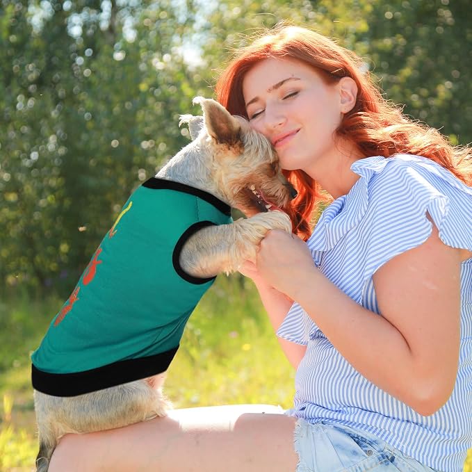 Reginary 8 Pcs Dog Clothes for Small Dogs Boy Summer Shirts Soft Breathable Chihuahua Yorkie Cute Pattern Sleeveless Puppy Cat Tank Vest Fit for Mini and Medium Dogs(Small)