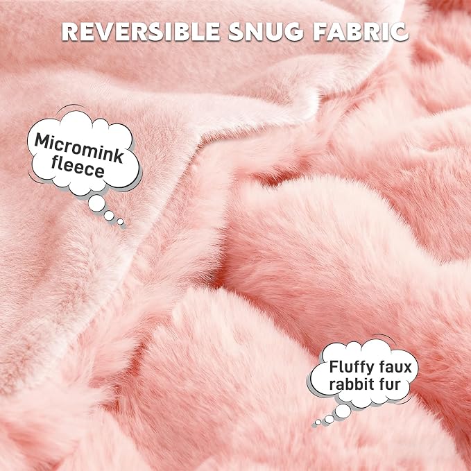 Waterproof Dog Blanket for Sofa Bed Couch, Couch Cover Blanket Fluffy Faux Rabbit Fur Reversible Furniture Protection, Pet Blanket for Medium Large Dogs Cats
