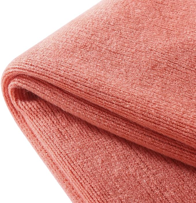 Homiest Orange Knitted Throw Blanket with Fringe, 50x60 Inch | Pure Acrylic, Lightweight & Breathable, All-Season Use, Machine Washable, Wrinkle & Fade Resistant, for Couch Sofa And Bed
