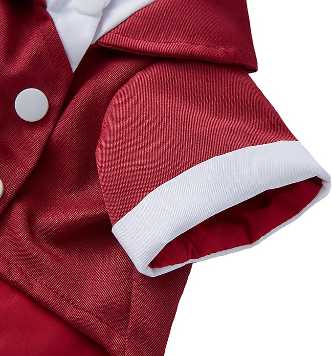 GabeFish Pets Wedding Jackets Suit for Dogs with Bow Tie Puppy Cat Formal Clothes Shirt Tuxedo (Red, XL (Chest 18.8in/48cm))
