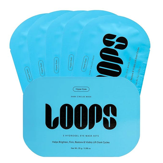 LOOPS Hyper Smooth Eye Hydrogel Eye Mask - 5 Pc, Hydrate, Nourish and Help Reduce Dark Circles for Refreshed Eyes - Reduces Signs of Puffiness and Fortify Your Eyes