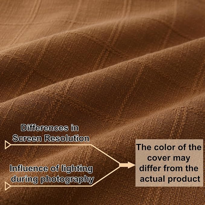 18" x 18" Decorative Throw Pillow with Inserts, Set of 2 Modern Neutral Farmhouse Vintage Throw Pillows, Square Boho Pillow for Couch, Bed, Sofa Decor (Brown, 18" x 18"(Pack of 2))