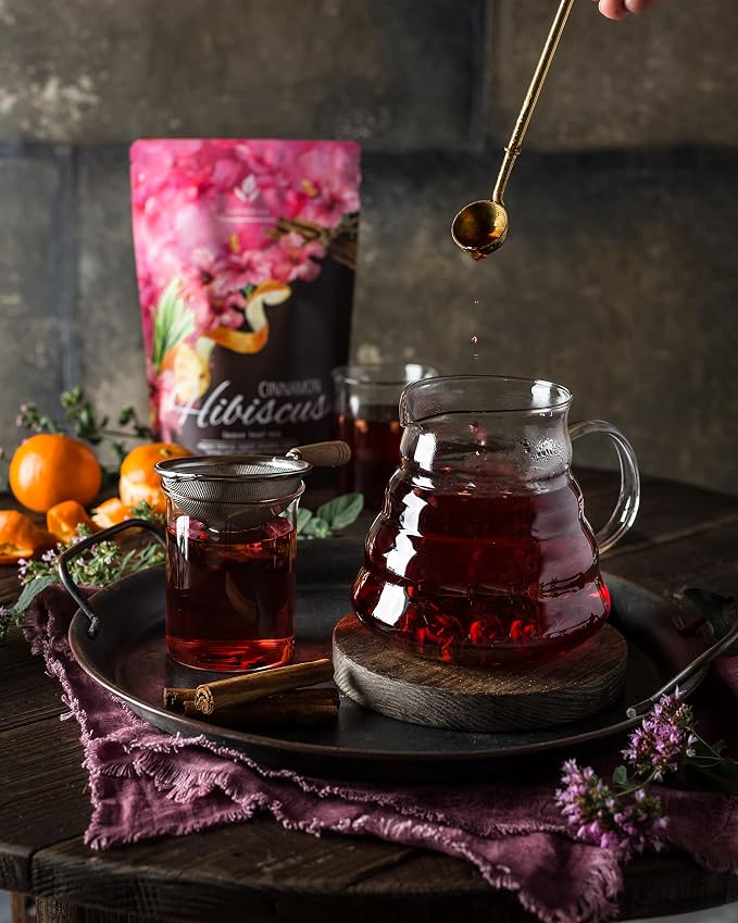 Gardenika Loose Leaf Tea Set, Herbal Caffeine-Free Set - Rooibos, Spearmint, Chamomile, Hibiscus, Tulsi, Turmeric, Ginger Teas – 5 Pack Assortment (10 oz)