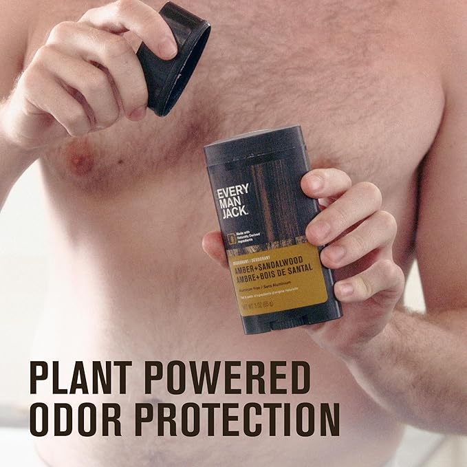 Every Man Jack Men's Deodorant Variety Set - Includes 3 Full-Sized Aluminum Free Natural Deodorant Sticks - Coconut + Driftwood, Citrus + Eucalyptus, Amber+ Sandalwood - 3oz (3 Pack)