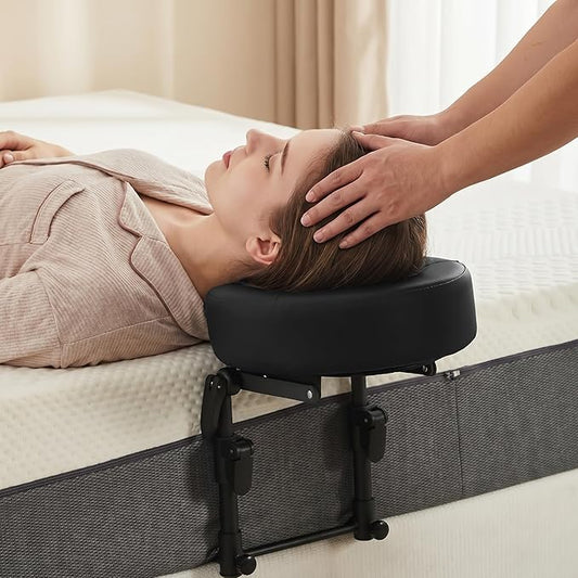 Massage Headrest for Bed,Adjustable Home Massage Face Cradle, No-Tools Assembly Massage Table Kit, Portable Face Down Pillow After Eye Surgery (Black)