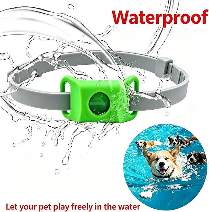 Natural Plant-Based Scent Pendant for Pets, Dog Collar Accessory with 2 Refillable Capsules, 60-Day Set, No Direct Contact with Skin, Waterproof, Compatible with AirTag (1pc-Green)