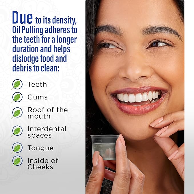 GuruNanda Advanced Oil Pulling Mouthwash for Enhanced Oral Care with Sesame & Oregano Oil, Promotes Deep Cleaning for Healthy Teeth & Gums, with Toothbrush and Tongue Scraper, Alcohol-Free, 8 Oz