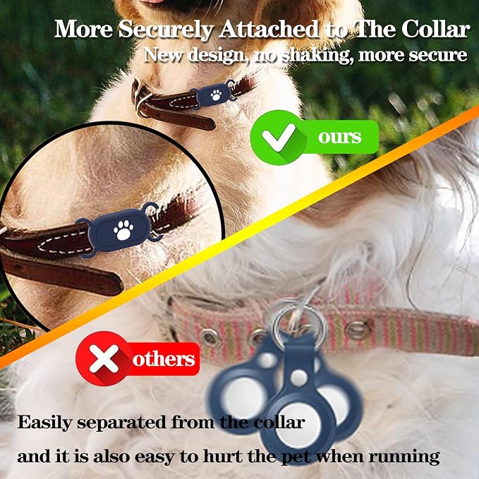2 Pack Waterproof Dog Collar Compatible with Samsung Galaxy SmartTag2 | Silicone GPS Tracker Hidden Loop Holder for Smart Tag2, Anti-Lost Collar Tag2 Paw Case (Grey Pink)