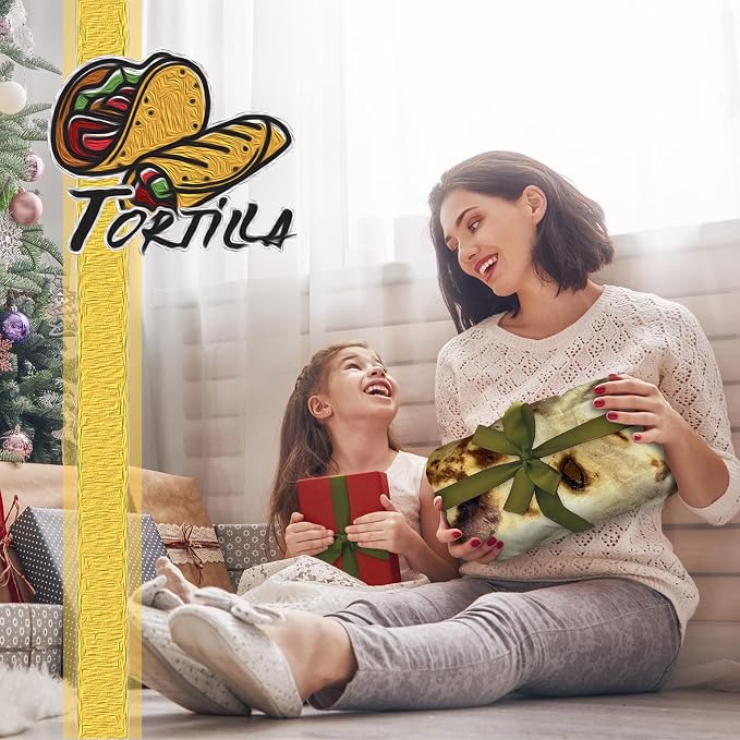Bcareself Tortilla Blanket Adult Size Giant Double Sided for Kids Funny Realistic Food Personalized Throw Blanket Novelty Gift for Everyone 300 GSM Soft Flannel 71 inches Yellow