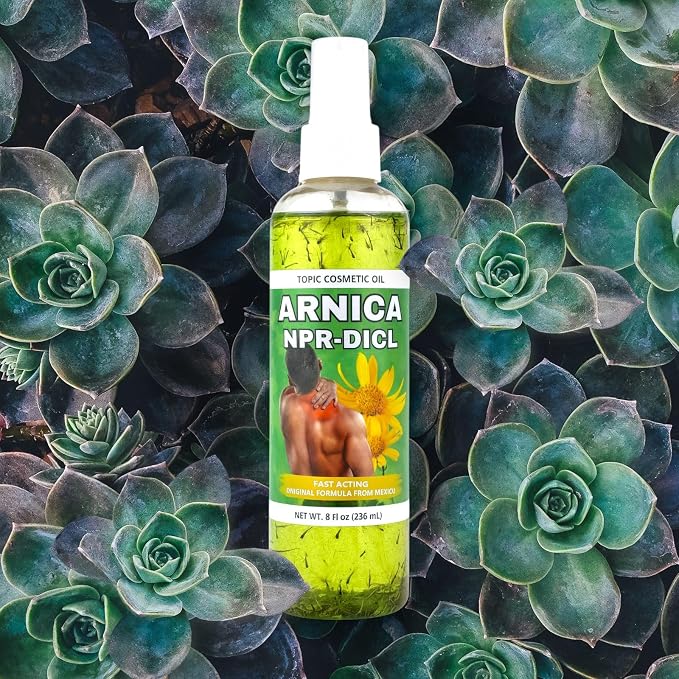 Arnica Massage Oil - 8 oz (236ML) - Aceite con Arnica - Moisturizing, Infused with Real Botanicals - Body Care Cosmetic Comfort Moisturize Moisturizer