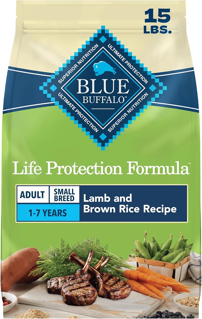 Blue Buffalo Life Protection Formula Lamb Small Breed Dry Dog Food, 15 lb | Real Lamb #1 Ingredient, Antioxidant-Rich LifeSource Bits, Supports Higher Energy Needs, Formulated for Small Breed Dogs