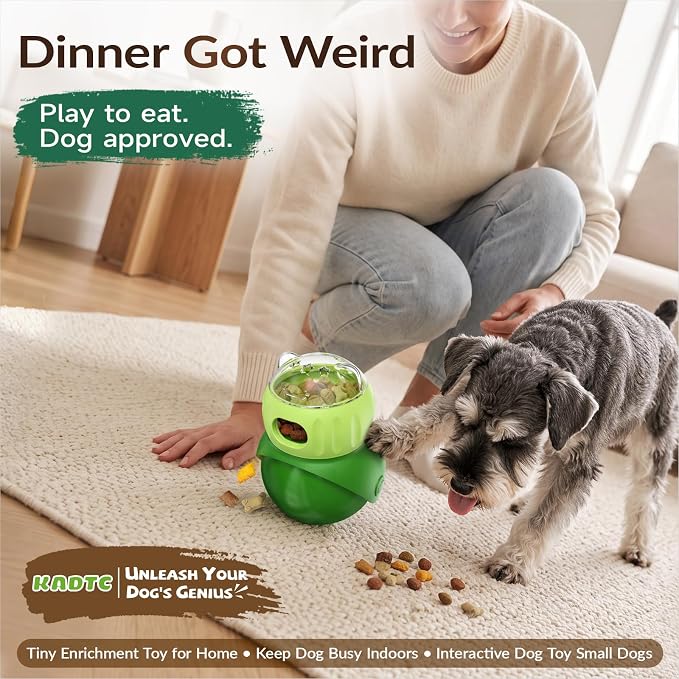 KADTC Wobble Treat Dispensing Ball, Slow Feeder & Puzzle Toy for Small Dogs