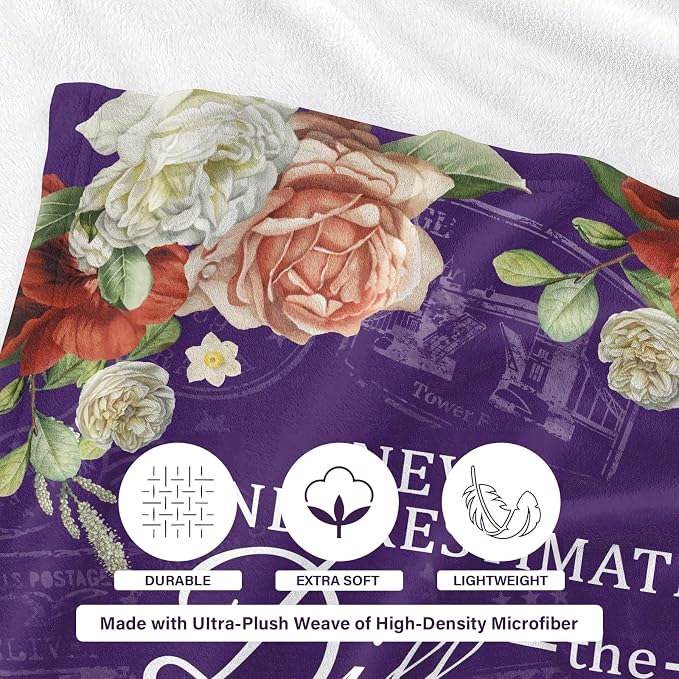 Retirement Gift for Woman 2026, Purple Retirement Blanket for Women 80"x60" | Happy Retired Gifts, Soft Purple Retirement Throw for Retiring Coworker, Teacher, Nurse, Mom, Farewell & Going Away Gift