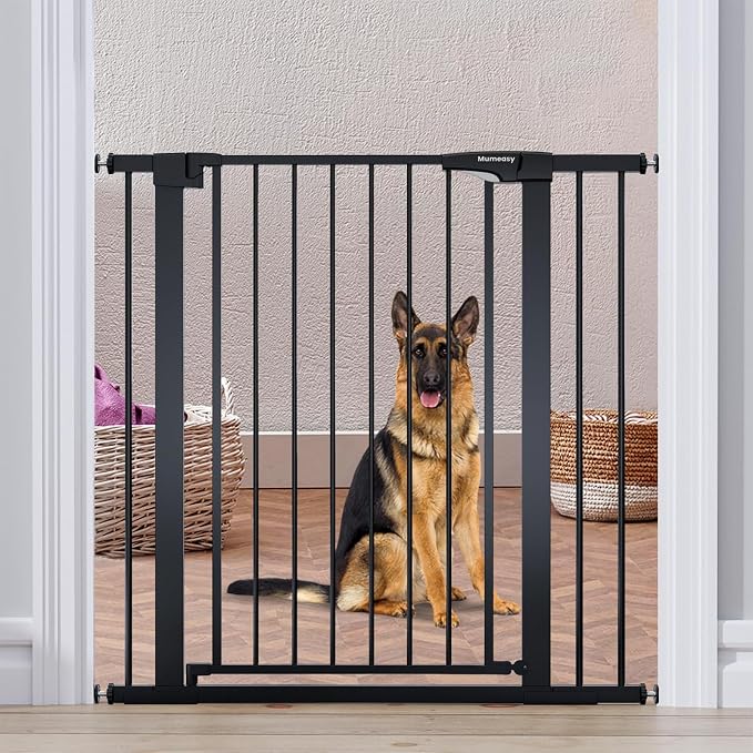 Mumeasy 36" Extra Tall Dog Gate,29.7"-40.5" Baby Gate for Stairs & Doorways