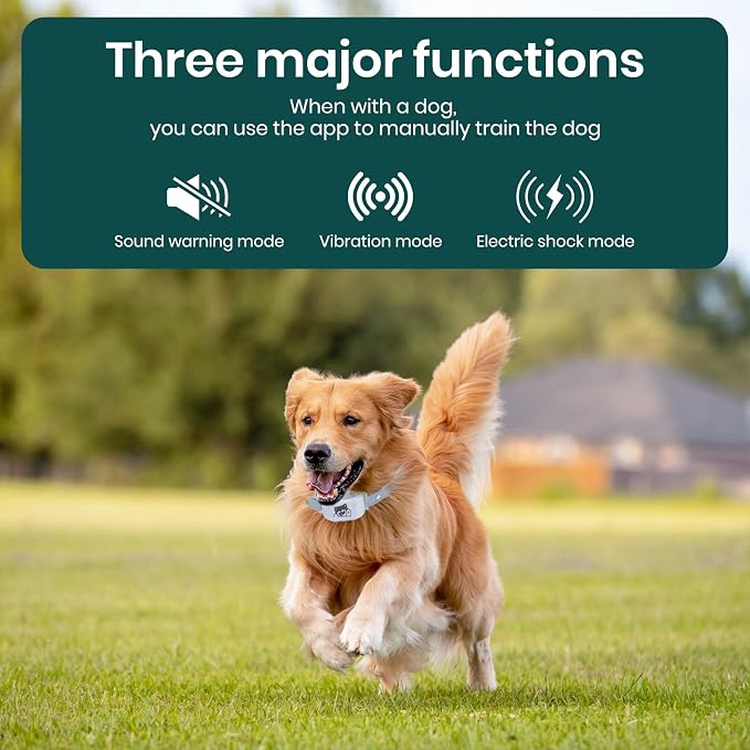 GPS Wireless Dog Fence System & Training Collar with Free App | Smart Portable Electric Dog Fence No Subscription for Small Medium Large Dogs-Waterproof Rechargeable Outdoor Large Yard Use