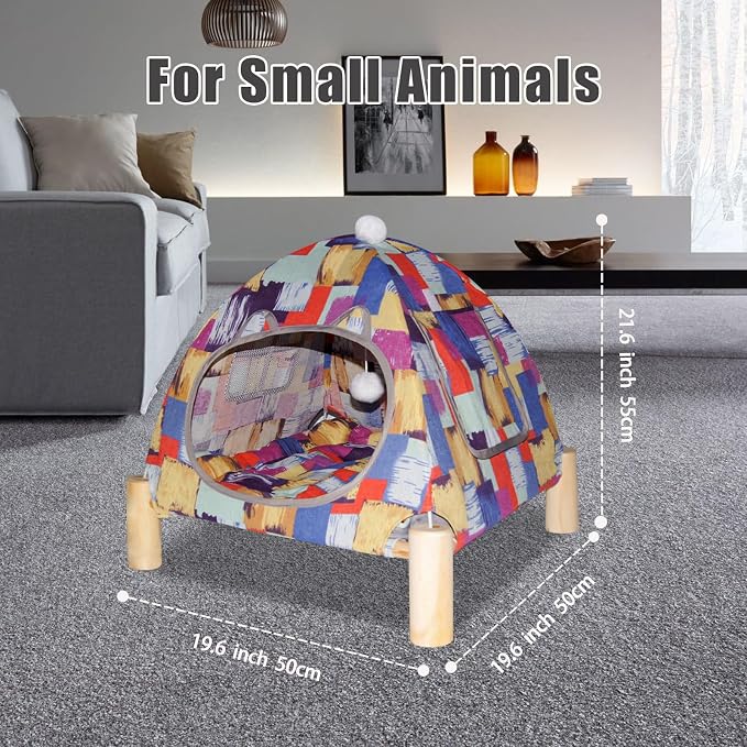 Pozico Portable Cat Tent Bed – Lightweight Foldable Cat House with Soft Washable Cushion, Warm Enclosed Cave for Kittens, Indoor Cats & Small Dogs