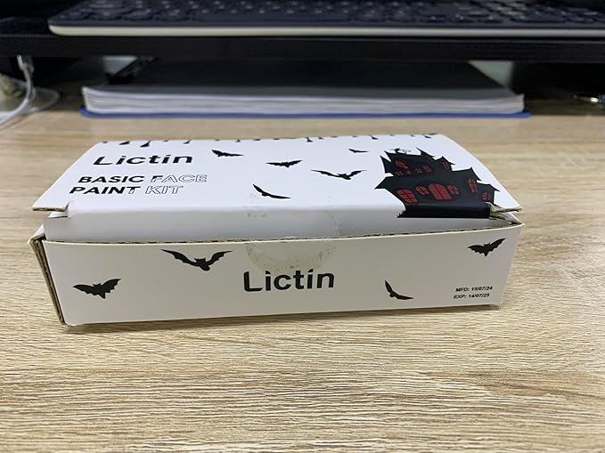 Lictin Special Effects SFX Zombie Makeup Kit, Black White Red Face Body Paint Palette with Scar Wax, Fake Blood Spray & Gel, Vampire Skeleton Clown Makeup Body Paint (12PCS)