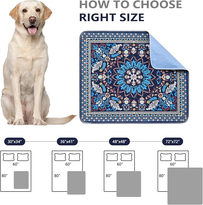 Washable Pee Pads, Super Absorbent Puppy Pads, 2 Pack 30"x34" | Reusable Dog Training Pads, Leakproof With Waterproof Non-Slip Backing For Crates, Floors, Indoor Potty & Furniture
