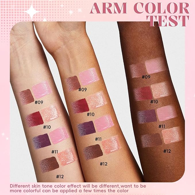 Lip Liner Gloss Lip Combo Set, 2 in 1 Lip Duo Dark Brown Lip Liner Lipstick Glossy Nourishing Nude Peach Gloss Lip Kit,Smooth Quick Fuller Plumping Juicy Lip Makeup for Women12#Brown Peach