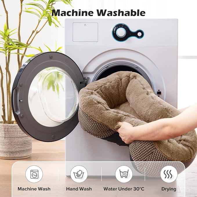 Small Dog Bed Orthopedic Warming Soft Calming Sleeping Durable with Anti-Slip Bottom