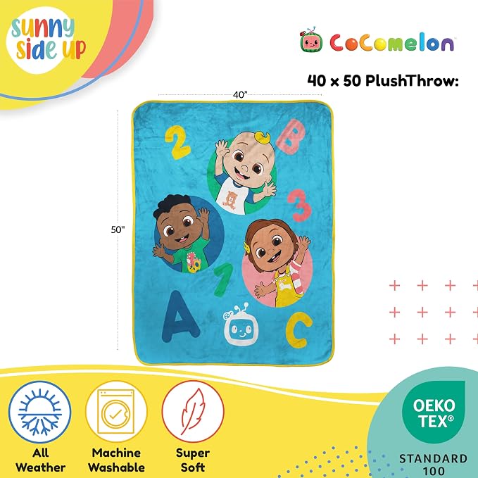 CoComelon Toddler Blanket 40x50 Super Soft Cozy Plush Kids Travel Throw