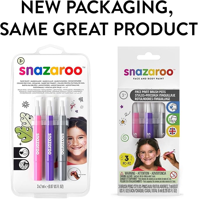 Snazaroo Face Paint Brush Pen, Set of 5, Fantasy