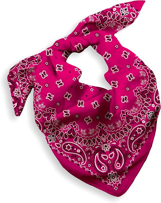 Gift Packaging Bandana for Men Women - 100% Cotton, Paisley, 22x22 In, 1 Pack - Large Bandanna Handkerchief Cowboy Hanky