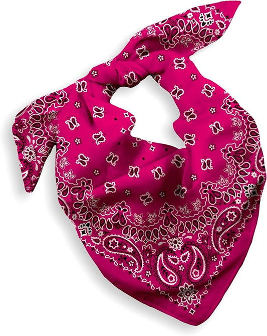 Gift Packaging Bandana for Men Women - 100% Cotton, Paisley, 22x22 In, 1 Pack - Large Bandanna Handkerchief Cowboy Hanky