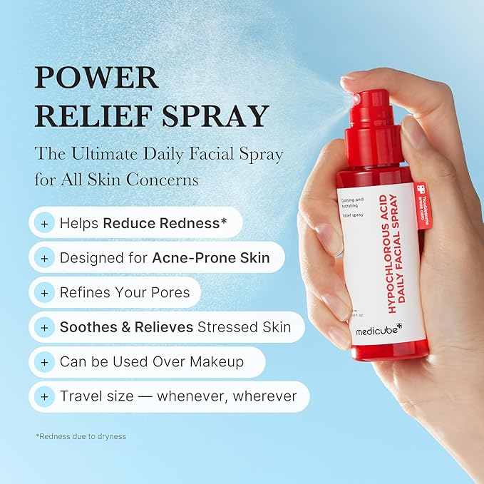 medicube Power Soothing Spray | Hypochlorous Acid Spray For All Skin Types, Delicate Skin | Daily Skin Solution & Post-Sun Care | HOCI Facial Mist for Soothing & Calming | Korean Skincare | 1.69 fl.oz
