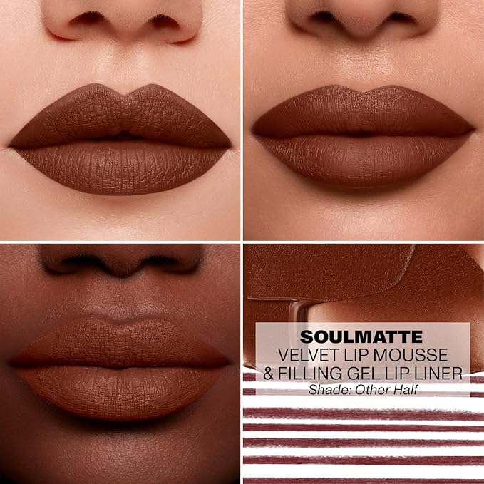 MORPHE Soulmatte Gel Lip Liner - Creamy Lip Pencil with a Matte Formula - Precision Contour Pencil with Sweet Almond & Tea Seed Oil for Long-Lasting Definition - Other Half (0.007 oz) (Pack of 2)