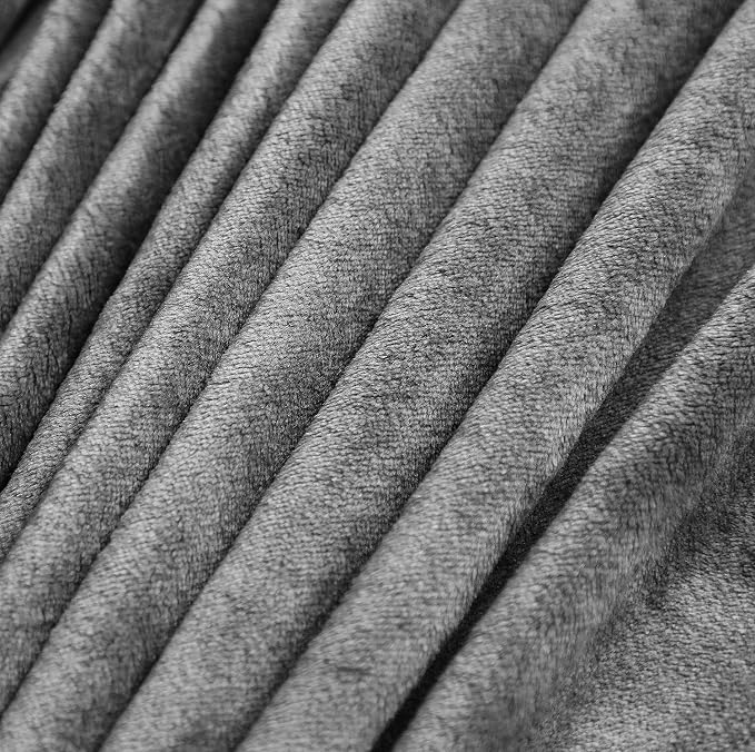TASTHROW Large Flannel Fleece Throw Blanket, 50×70 Inch - Grey | Cozy Lightweight Thick Blanket - All Seasons Suitable for Women, Men and Kids