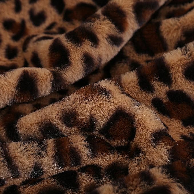 Leopard Throw Blanket 50''x60'', 560 GSM Double Sided Faux Fur Blankets and Throws for Bed Sofa Travel and Camping, Super Soft Cozy Fluffy Plush Blanket, Cheetah Print Blankets for All Seasons