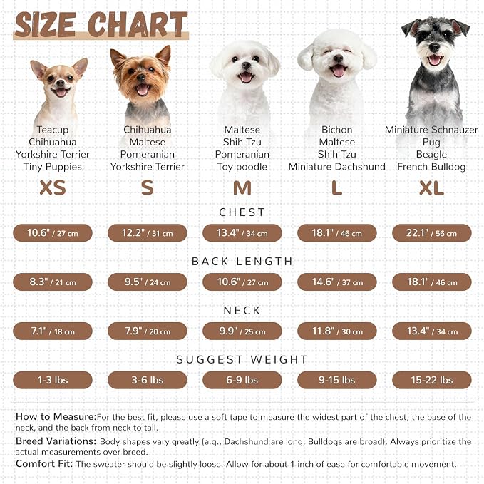 ABRRLO Small Dog Sweaters Cute Bear Dog Cardigans Clothes for Small Medium Dogs Boy Girl Puppy Cat Knitting Cardigan Outfits Dogs Autumn Coats Warm Pet Doggy Clothes Soft Knitwear Apparel (Beige,L)