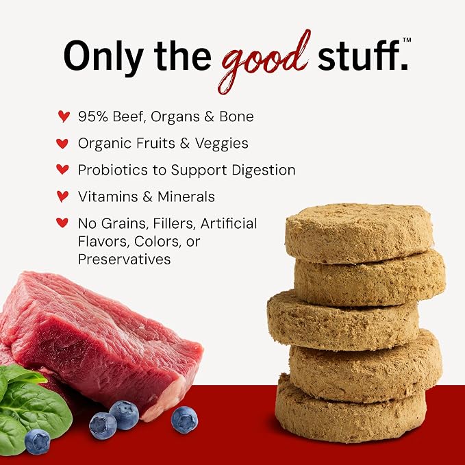 Stella & Chewy’s Freeze Dried Raw Dinner Patties – Grain Free Dog Food, Protein Rich Stella’s Super Beef Recipe – 5.5 oz