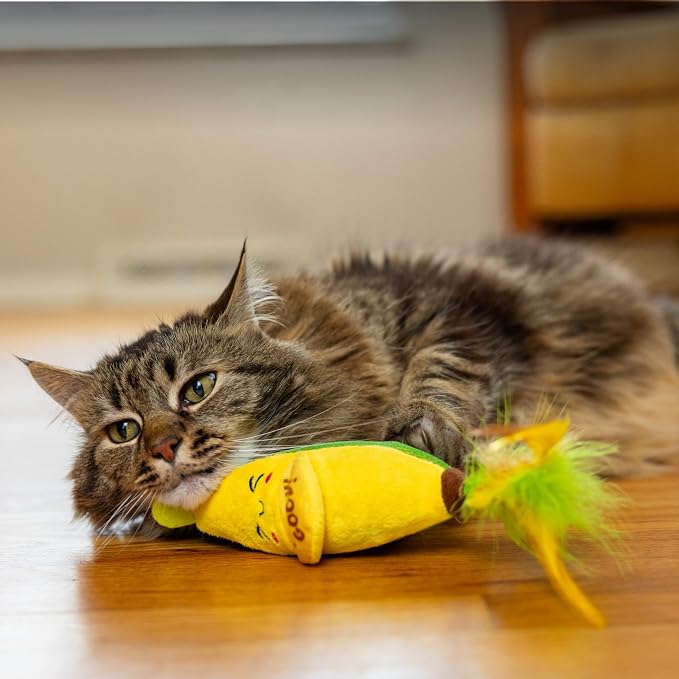 Catstages Kicker Peelin' Good Banana Dental Cat Toy with Catnip, 8"