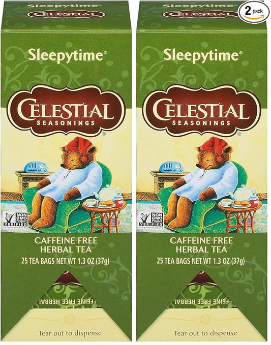 Celestial Seasonings Sleepytime Herbal Tea, 25 Tea Bags, (Pack of 2)