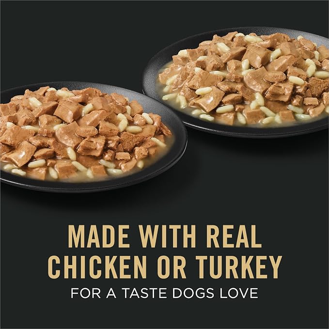 Purina Pro Plan Weight Management Wet Dog Food Variety Pack, (12) 13 oz | Chicken & Rice Entree and Turkey & Rice Entree dog food in gravy, high protein, maintains muscle mass during weight loss